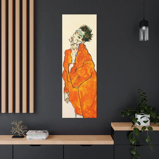 Portrait in Colorful Orange painting by Egon Schiele