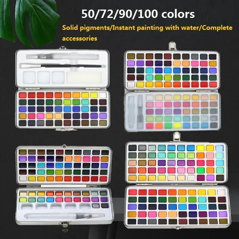 Zoecor 50 - 100 Color Solid Watercolor Set Pigmento Art