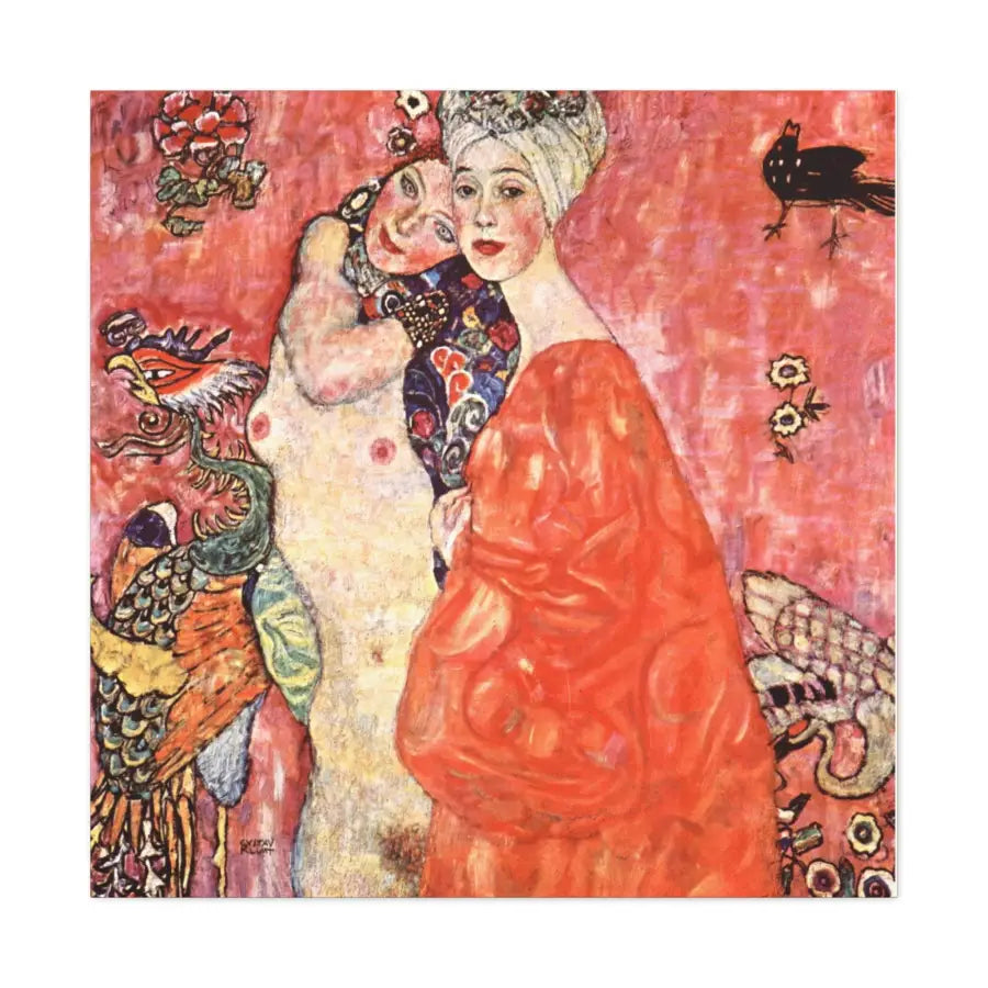 Vintage Art Two Women Read Gown Canvas GUSTAV KLIMT - 6″