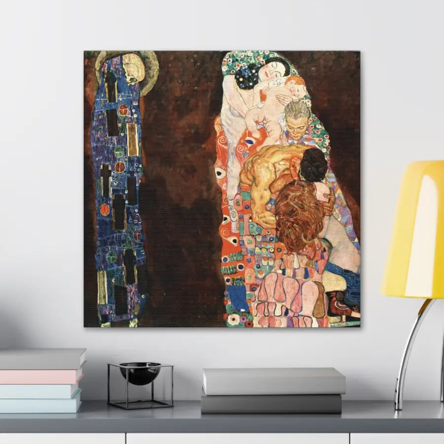 Woman in Colorful Gown painting by Gustav Klimt - 6″ x 6″