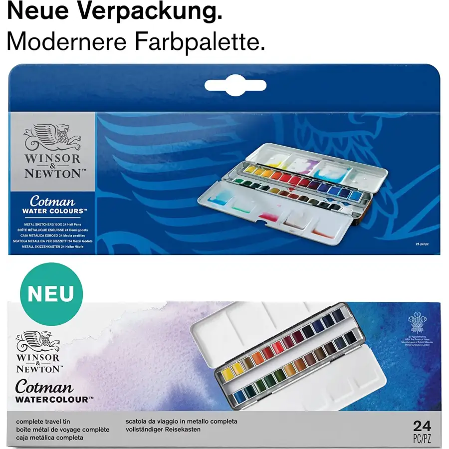 Winsor Newton Cotman Solid Watercolor Paint 24 Half Palette